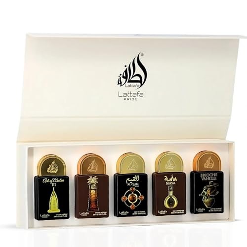 Lattafa Pride Gift Set Collection No.4 – 5x20ml EDP  Art of Arabia III, Ajwaa, Al Qiam Gold, Masa, Brioche Vanille