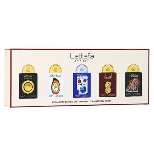 Lattafa Pride Gift Set Collection No.3 5x20ml EDP  Nebras, Art of Wood, Universe, Ansaam Gold, Kashan