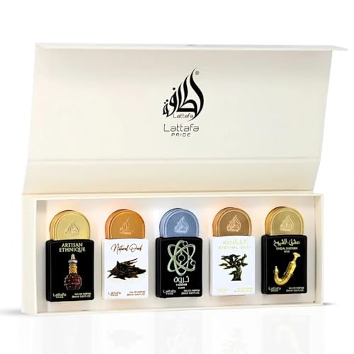 Lattafa Pride Gift Set Collection No.2 – 5x20ml EDP  Artisan Ethnique, Natural Oud, Tharwah Silver, Eternal Oud, Ishq Al Shuyukh Gold