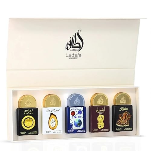 Lattafa Pride Gift Set Collection No.3 5x20ml EDP  Nebras, Art of Wood, Universe, Ansaam Gold, Kashan