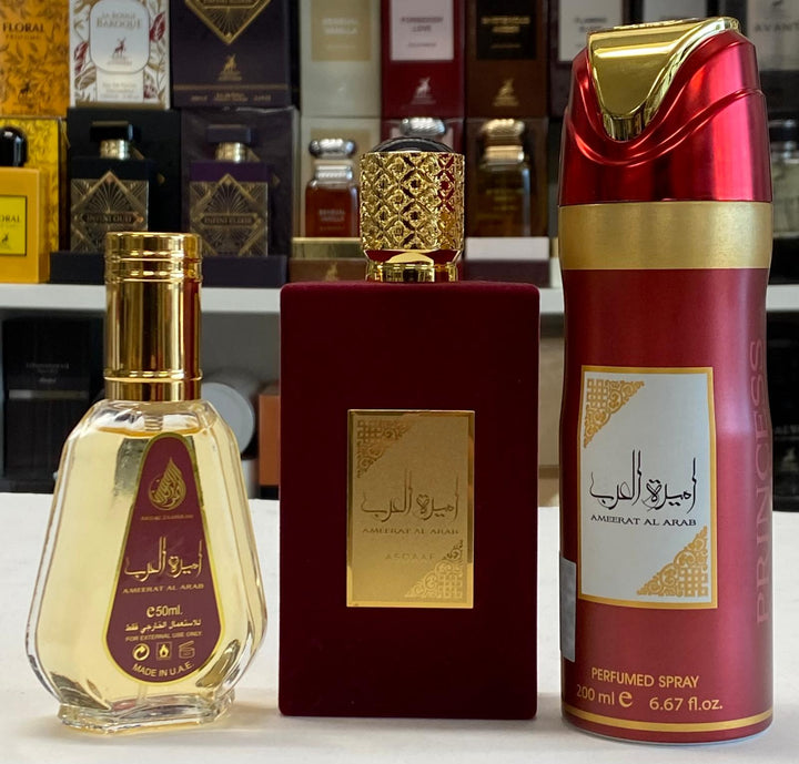 Ameerat Al Arab Fragrance Set – 100ml EDP + 50ml EDP + 200ml Body Spray