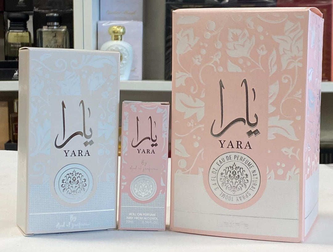 Yara by Lattafa Fragrance Set – 100ml EDP + 50ml EDP + Body Spray + Roll-On Perfume Oil