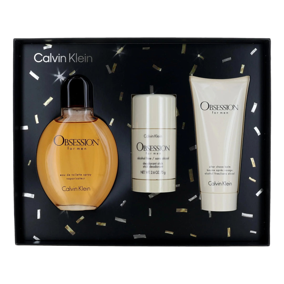 Calvin Klein Obsession for Men Gift Set – EDT 125 ml + After Shave Balm 100 ml + Deodorant Stick 75 g