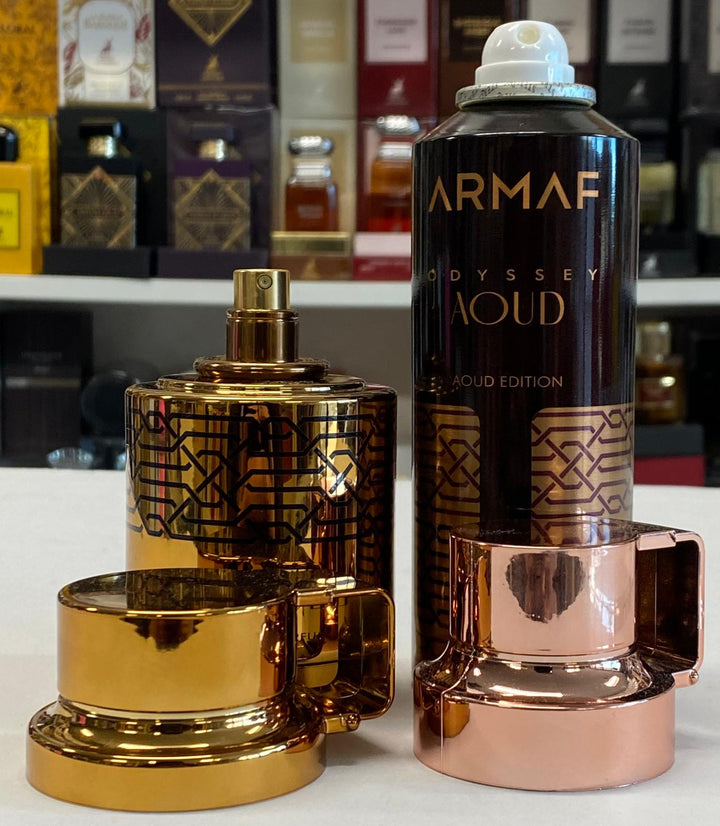 Armaf Odyssey Aoud Fragrance Set – 100ml Eau de Parfum + 200ml Body Spray