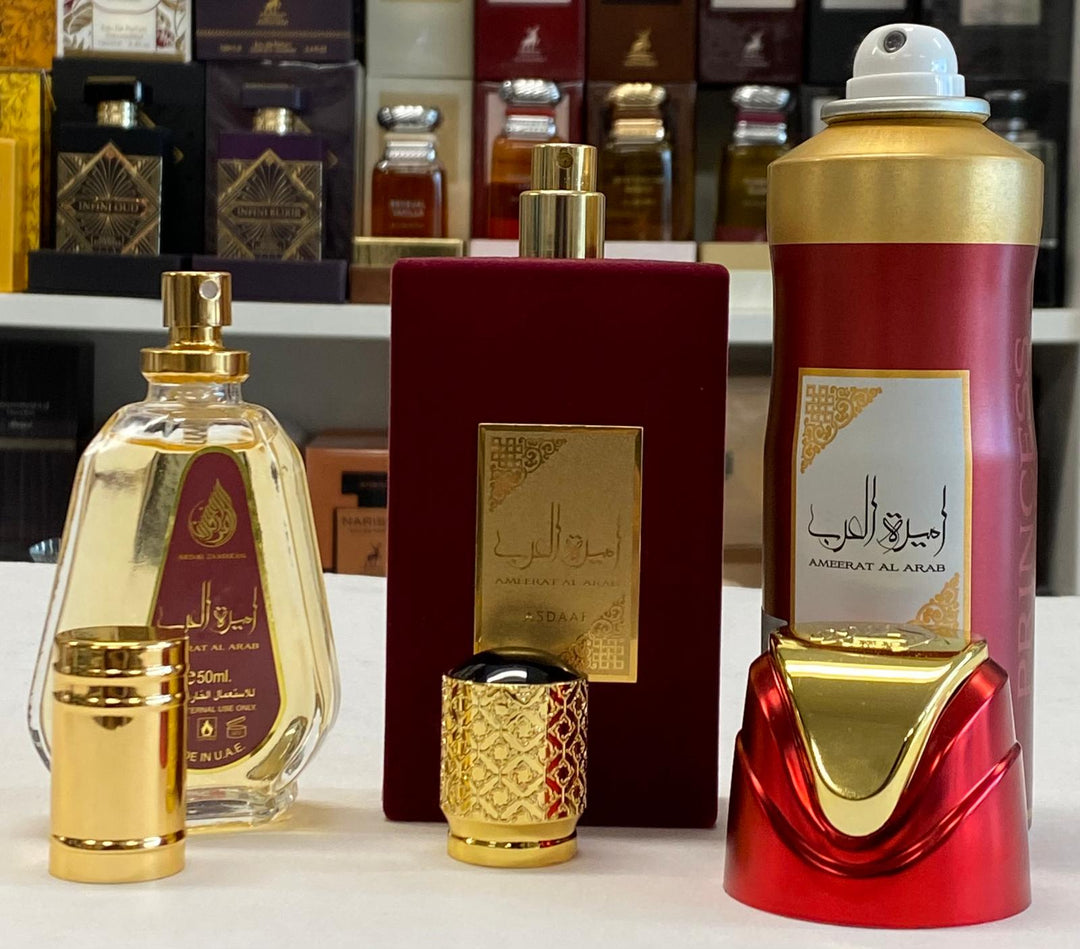 Ameerat Al Arab Fragrance Set – 100ml EDP + 50ml EDP + 200ml Body Spray