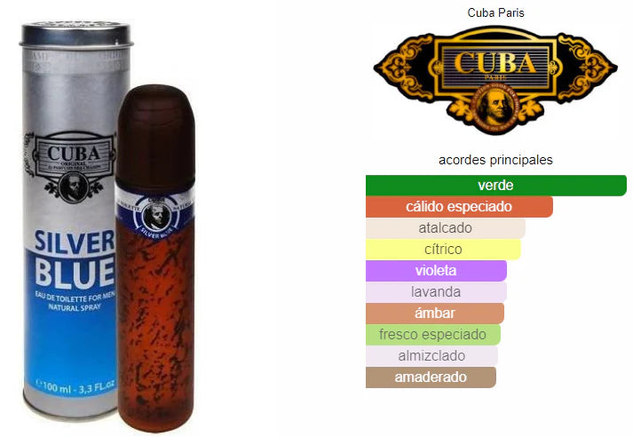 Cuba Silver Blue By Cuba Original Eau De Toilette Spray 100ml/3.3fl.oz