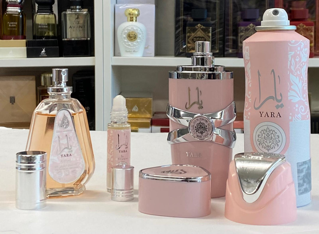 Yara by Lattafa Fragrance Set – 100ml EDP + 50ml EDP + Body Spray + Roll-On Perfume Oil