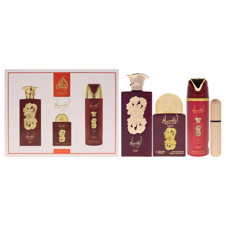 Lattafa Pride Ansaam Gold for Women – 3 Pc Gift Set